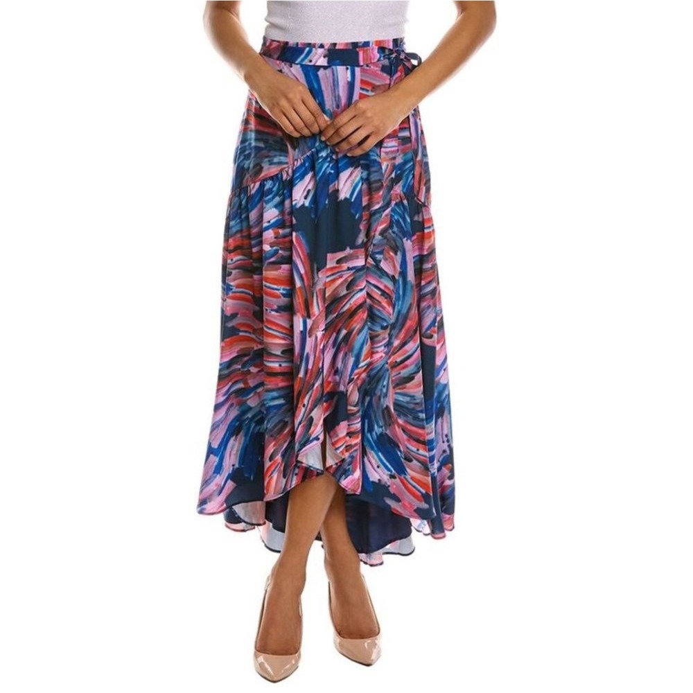 Anthropologir Hutch Womens Risa Wrap SKirt Abstract High-Low Maxi Skirt XS